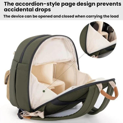 Cwatcun D249 Casual Shoulder Camera Bag Decompressorized Quick Access DSLR Storage Bag, Medium Army Green