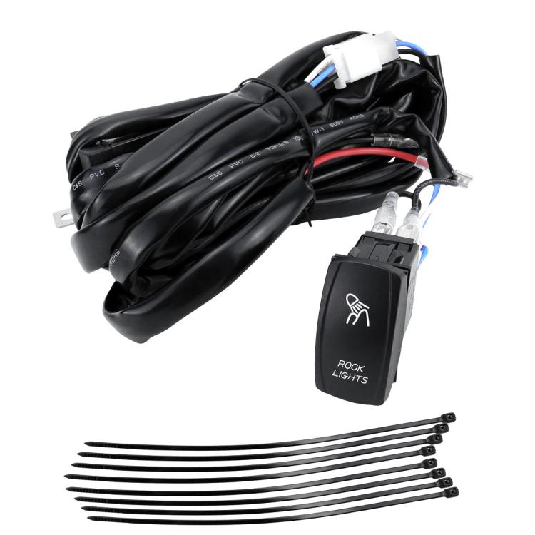 UTV Signal Light Switch Wiring Harness Kit With Waterproof 12V Automotive Relay, Headlight Model With Rock Light Wiring Harness, Bar Light Model With Flagpole Light Wiring Harness, Turn Signal Model With Turn Signal Stalk Switch