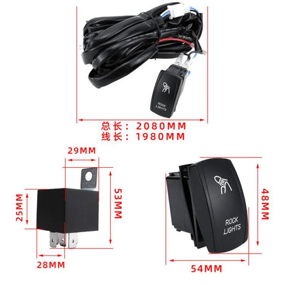 UTV Signal Light Switch Wiring Harness Kit With Waterproof 12V Automotive Relay, Headlight Model With Rock Light Wiring Harness, Bar Light Model With Flagpole Light Wiring Harness, Turn Signal Model With Turn Signal Stalk Switch