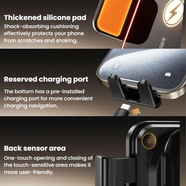 SD15 15W Electric Auto-Clamping Car Air Vent Mount 3-Axis Linkage Phone Wireless Charger With Ambient Light, SD15