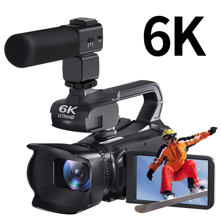 64MP 6K 18X Digital Zoom Ultra HD Video Camera With 4-Inch Touch Screen Camcorder, 6K 16G With Mic, 6K 32G With Mic