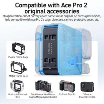 For Insta360 Ace Pro 2 aMagisn Vertical Shooting Battery Cover Magnetic Quick-Release & Splash Proof Battery Door