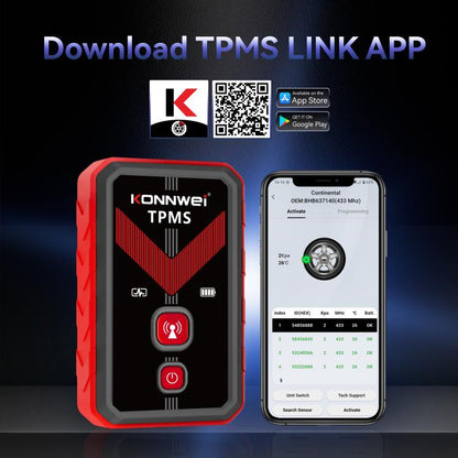 KONNWEI Tire Pressure Monitoring System Connector Supports Bluetooth Version 5.2, TK100
