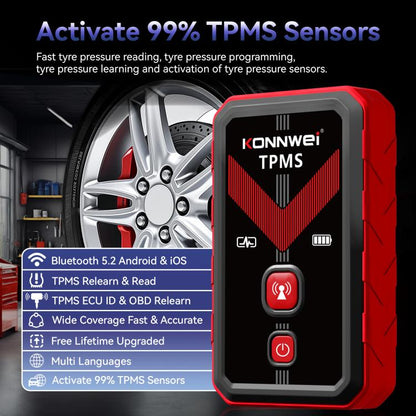 KONNWEI Tire Pressure Monitoring System Connector Supports Bluetooth Version 5.2, TK100