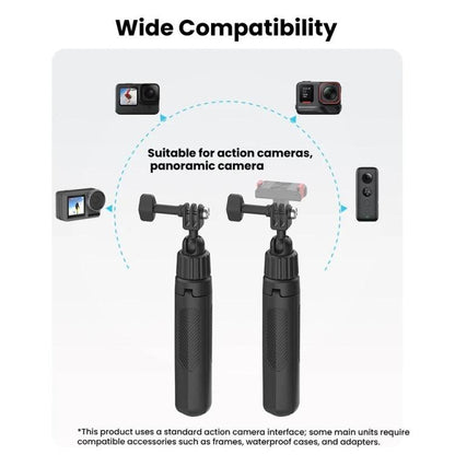 Adjustable 19-43cm Mini Handheld Selfie Stick Tripod with 360-degree Rotating Ball Head for Universal Action Cameras, 2-claw version