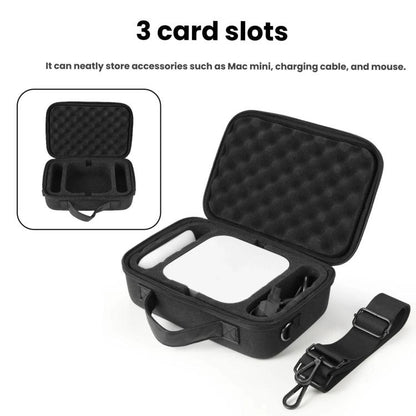For Mac Mini M4 / M4 Pro 2024 Hard Shell EVA Carrying Case Portable Shoulder Messenger Bag, Shoulder Bag