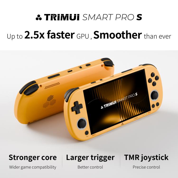 Trimui Smart Pro S Handheld Game Console 4.96-Inch IPS Screen TMR Joystick Allwinner A523 Processor, 64G, 128G, 256G