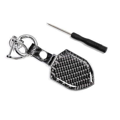 Carbon Fiber Pattern Car Keychain Metal Key Ring