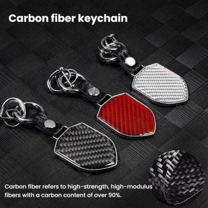 Carbon Fiber Pattern Car Keychain Metal Key Ring