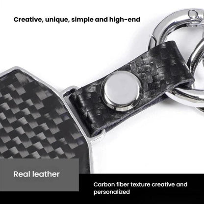 Carbon Fiber Pattern Car Keychain Metal Key Ring