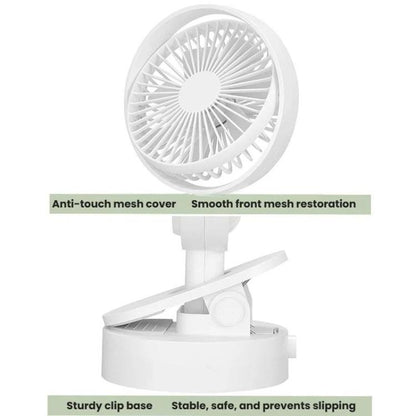 F5 Desktop Oscillating Clip Fan USB Charging Tabletop Mini Fan, F5