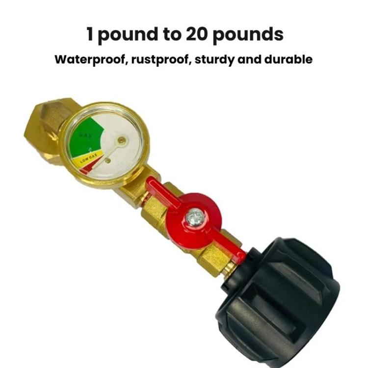 Propane Tank Refill Adapter With Luminous Gauge And Valve Gas Cylinder Filling Connector