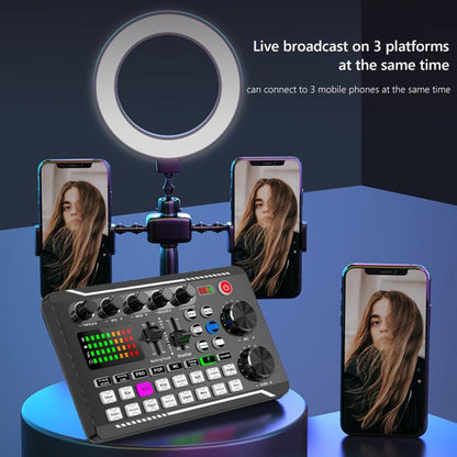 F998 Sound Card With BM800 Condenser Microphone Set Complete Karaoke And Broadcasting Kit, Tripod Gold, Tripod Black, Cantilever Gold, Cantilever Black, 240 Cantilever Black