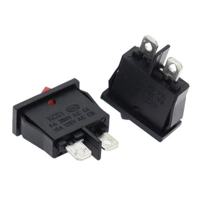KCD1-110 10pcs Slim Flat Rocker Switch 2-Pin 2-Position Instrument Switch