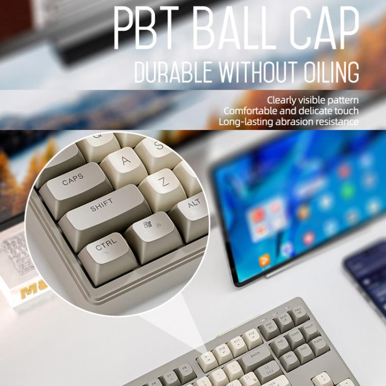 FREE WOLF M87 Russian 2.4G Wireless Bluetooth Dual-Mode Mechanical Keyboard