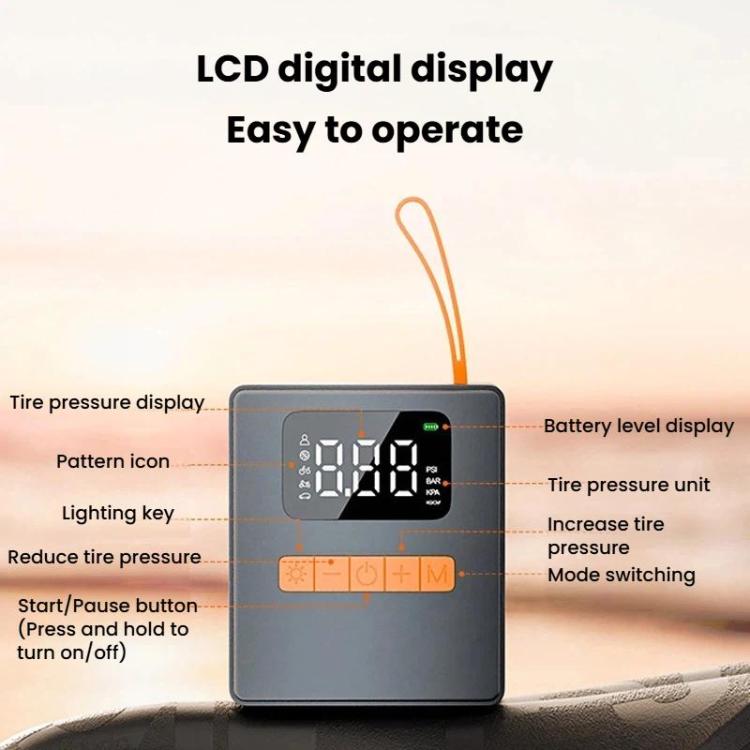 ALW-CQ-16 Automotive Digital Tire Inflator With Pressure Detection Portable Emergency Explosion-Proof Air Pump