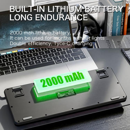 FREE WOLF M75 Russian Wireless Bluetooth Dual-Mode Mechanical Keyboard With PBT Gradient Caps and Display Screen