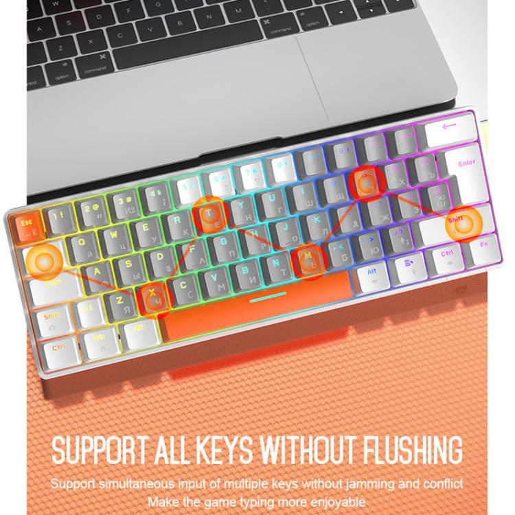 ZIYOULANG T60 Russian Mechanical Keyboard 1.5m Wired Illuminated Gaming Keyboard, Microglow Blue Switch, Microglow Red Switch, Bee Blue Switch, Bee Red Switch, Blue Red Switch, Aqua Green Blue Switch, Chalk Blue Switch