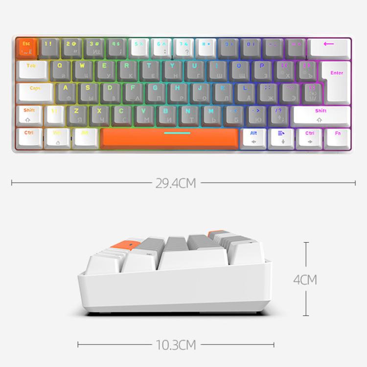 ZIYOULANG T60 Russian Mechanical Keyboard 1.5m Wired Illuminated Gaming Keyboard, Microglow Blue Switch, Microglow Red Switch, Bee Blue Switch, Bee Red Switch, Blue Red Switch, Aqua Green Blue Switch, Chalk Blue Switch