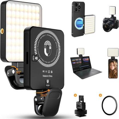128LEDs Magnetic Selfie Light LED Fill Light for Video Conferencing, Live Streaming, Cameras, Phones & Laptops