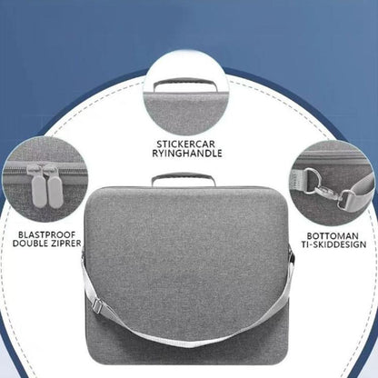 For PS5 Pro Single-Layer Carrying Case Hard Shell Waterproof Travel Bag with Adjustable Shoulder Strap