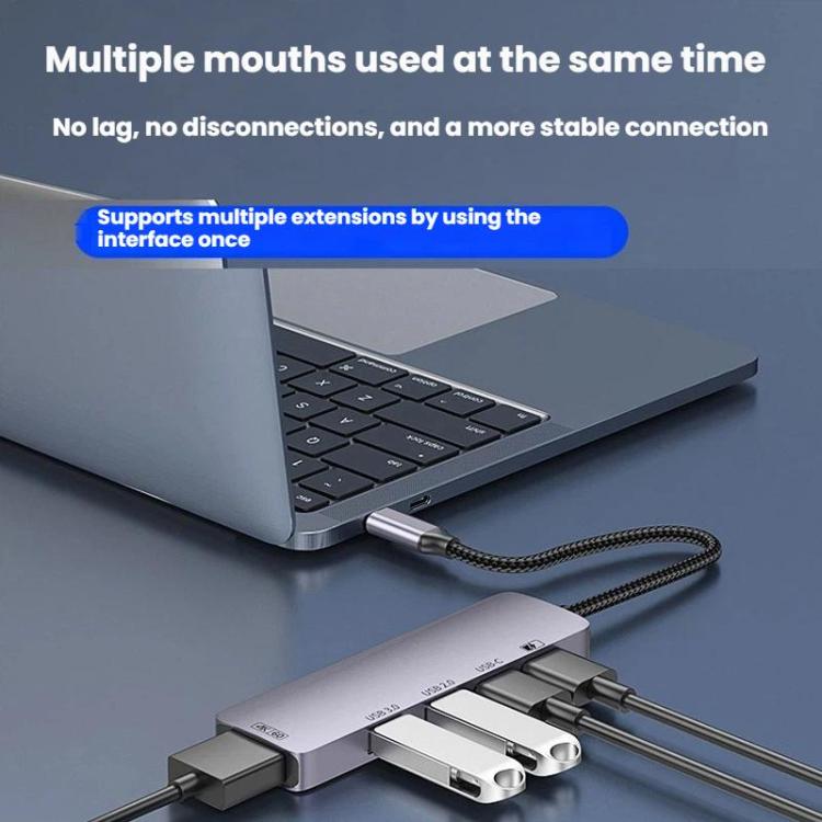 Type-C 5 In 1 Docking Station HDMI 4K 60Hz Screen Mirroring Converter USB 3.0 Splitter Laptop Hub, T615