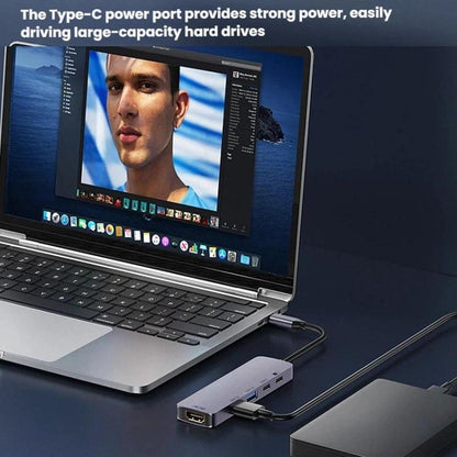 Type-C 5 In 1 Docking Station HDMI 4K 60Hz Screen Mirroring Converter USB 3.0 Splitter Laptop Hub, T615