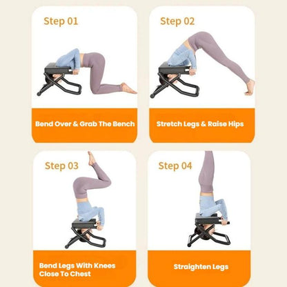Foldable Yoga Inversion Bench Heavy-Duty Anti-Tip Chair for Home Fitness Body Shaping