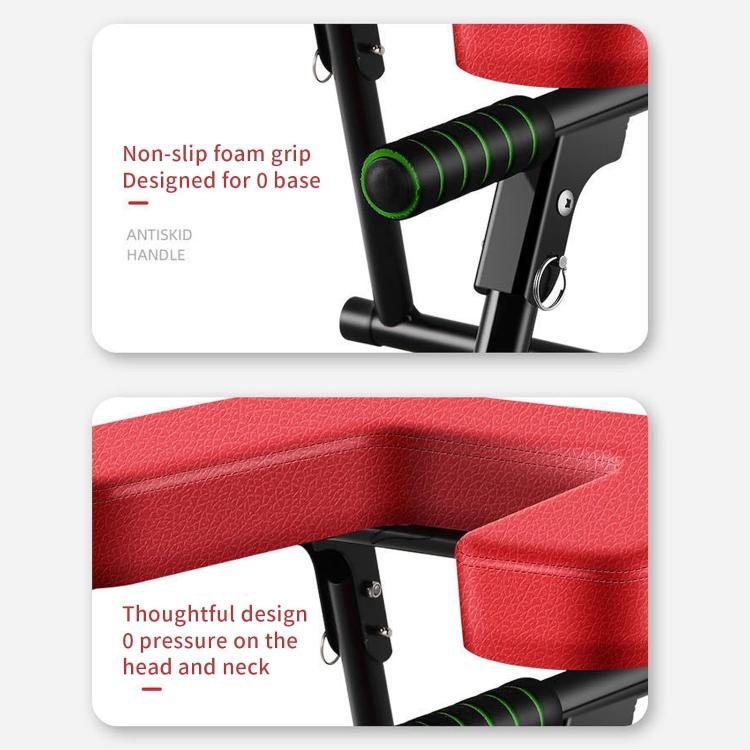 Foldable Yoga Inversion Bench Stand Yoga Chair for Balance Training, Core Strength Building, With T-shaped Cushion Black, With T-shaped Cushion Red, No Cushion Black, No Cushion Red