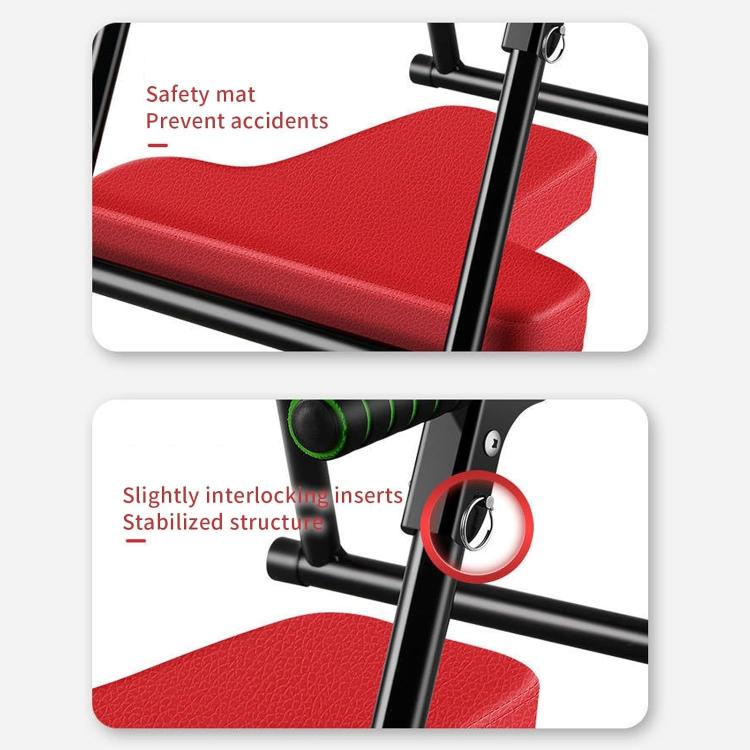Foldable Yoga Inversion Bench Stand Yoga Chair for Balance Training, Core Strength Building, With T-shaped Cushion Black, With T-shaped Cushion Red, No Cushion Black, No Cushion Red