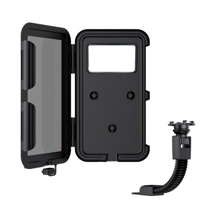 Fully Enclosed Waterproof Touchscreen-compatible Bicycle Motorcycle Phone Holder, Rearview Mirror Mount 6.7 inches, Handlebar Mount 6.7 inches, Rearview Mirror Mount 7.4 inches, Handlebar Mount 7.4 inches