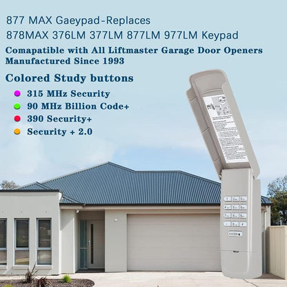 For Liftmaster 877MAX Garage Door Keypad Wireless Opener