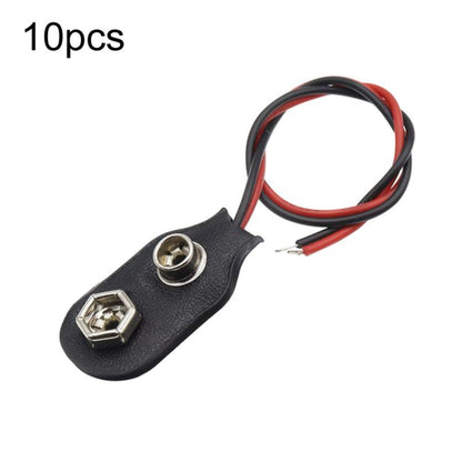 10pcs 9V Battery Clip With Wires Battery Holder Case, Type I Hard Buckle, Type I, Type T, Type I With DC Plug, Type T With DC Plug