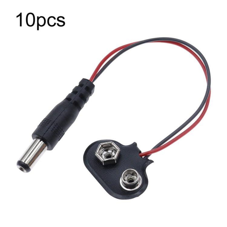 10pcs 9V Battery Clip With Wires Battery Holder Case, Type I Hard Buckle, Type I, Type T, Type I With DC Plug, Type T With DC Plug