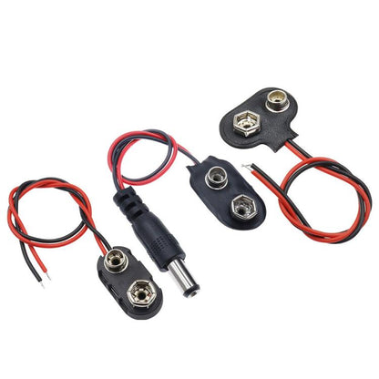 10pcs 9V Battery Clip With Wires Battery Holder Case, Type I Hard Buckle, Type I, Type T, Type I With DC Plug, Type T With DC Plug