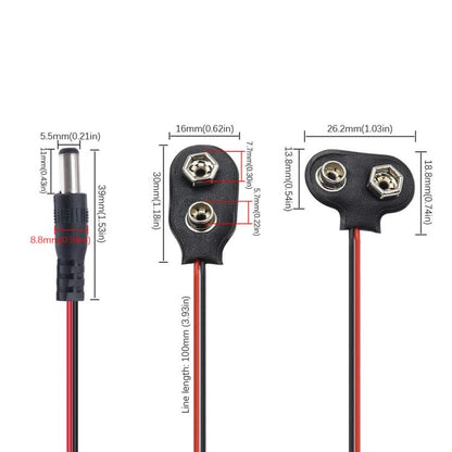 10pcs 9V Battery Clip With Wires Battery Holder Case, Type I Hard Buckle, Type I, Type T, Type I With DC Plug, Type T With DC Plug