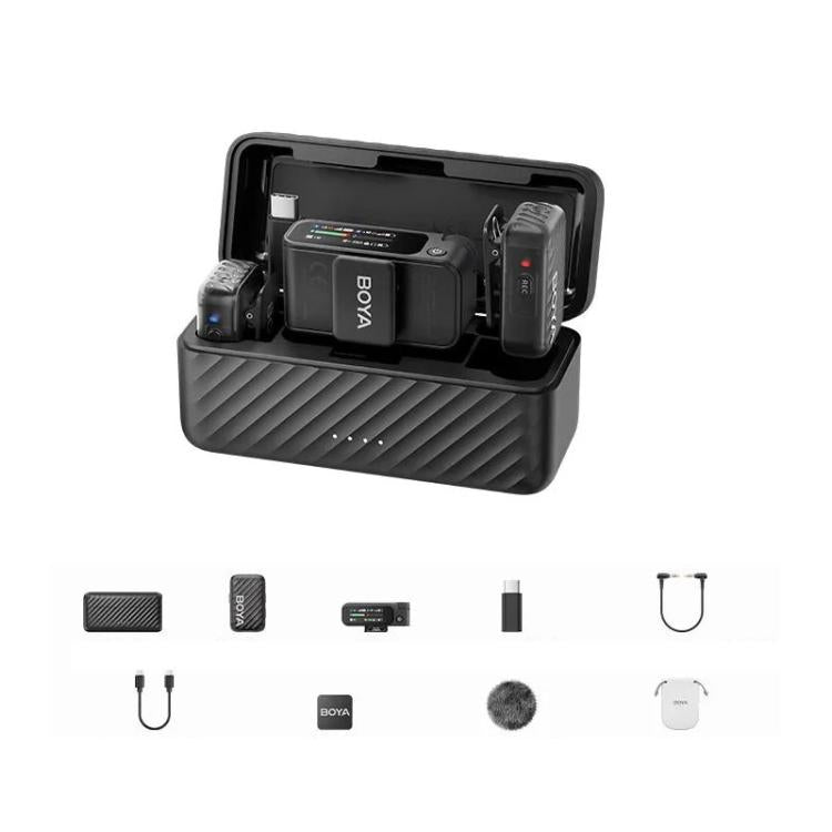 BOYA MIC2 Wireless Lavalier Microphone Mobile Camera Live Streaming Noise Reduction Film & TV Recording Mic, 03 1 To 1 No Case, 02 1 To 2 With Case No Lapel Mic, 01 1 To 2 With Case+Lapel Mic