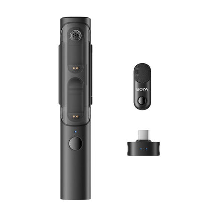 BOYA Magic 4 In 1 Flexible Wireless Lapel Microphone Live Streaming With Noise Reduction Interviews Desktop Mic, 07 Type-C 1 To 1 With Charging Case, 05 Type-C 1 To 2 With Charging Case, 02 3 Receivers+2 Transmitters+Charging Case