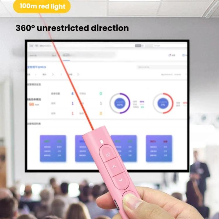 Rechargeable Red Laser Pointer Presentation Remote 100m Wireless Range With Magnetic USB Receiver