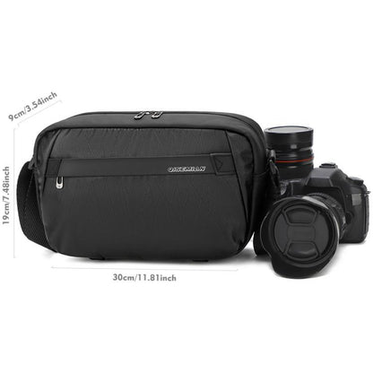 QISEMIAN Men Messenger Camera Bag Water-Resistant DSLR Photography Sling Bag With Removable Dividers & Tripod Mount