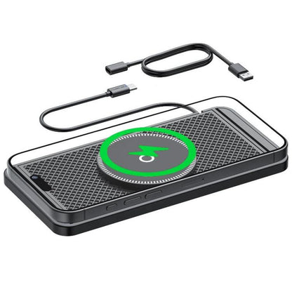 For Apple / Huawei / Xiaomi Qi Standard Car Magnetic Wireless Charging Anti-Slip Mat With Indicator Light, USB, Type-C