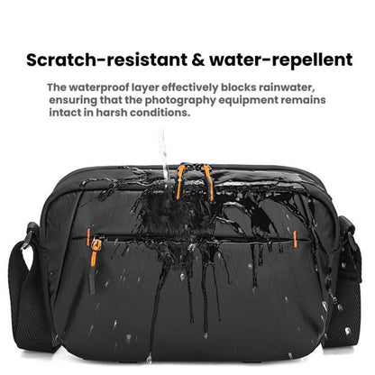 QISEMIAN XK110 Men Messenger Camera Bag Water-Resistant DSLR Photography Sling Bag With Removable Dividers & Tripod Mount