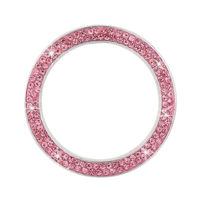 Car One-Touch Start Diamond-Embellished Trim Ring Sticker