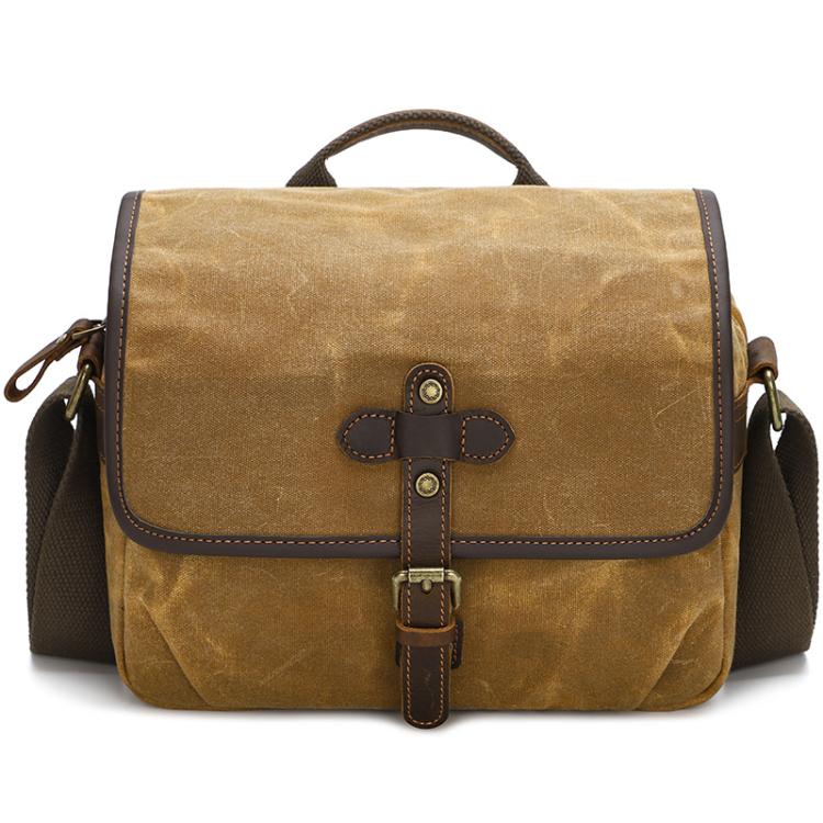Waxed Canvas Camera Messenger Bag with Adjustable Dividers for DSLR Photography and Travel, L Dusty Yellow, L Army Green, S Army Green, S Dusty Yellow, S Deep Gray