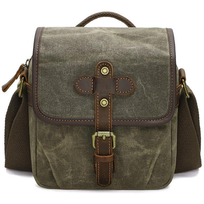 Waxed Canvas Camera Messenger Bag with Adjustable Dividers for DSLR Photography and Travel, L Dusty Yellow, L Army Green, S Army Green, S Dusty Yellow, S Deep Gray