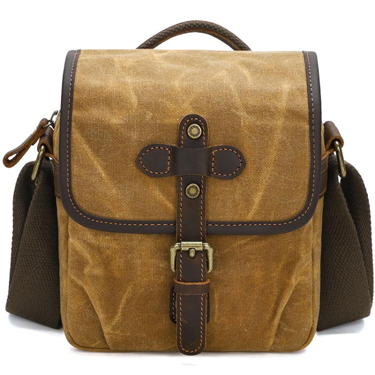 Waxed Canvas Camera Messenger Bag with Adjustable Dividers for DSLR Photography and Travel, L Dusty Yellow, L Army Green, S Army Green, S Dusty Yellow, S Deep Gray