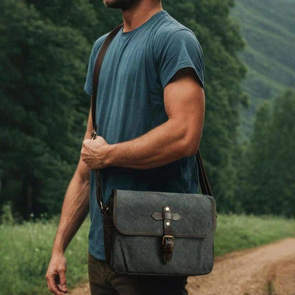 Waxed Canvas Camera Messenger Bag with Adjustable Dividers for DSLR Photography and Travel, L Dusty Yellow, L Army Green, S Army Green, S Dusty Yellow, S Deep Gray