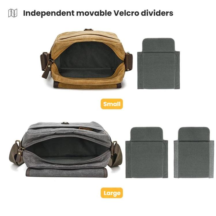 Waxed Canvas Camera Messenger Bag with Adjustable Dividers for DSLR Photography and Travel, L Dusty Yellow, L Army Green, S Army Green, S Dusty Yellow, S Deep Gray
