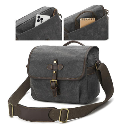 Waxed Canvas Camera Messenger Bag with Adjustable Dividers for DSLR Photography and Travel, L Dusty Yellow, L Army Green, S Army Green, S Dusty Yellow, S Deep Gray