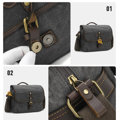 Waxed Canvas Camera Messenger Bag with Adjustable Dividers for DSLR Photography and Travel, L Dusty Yellow, L Army Green, S Army Green, S Dusty Yellow, S Deep Gray